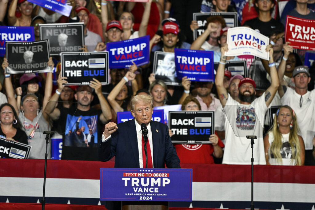 Trump unleashes attacks on Harris in first rally since Democratic nomination